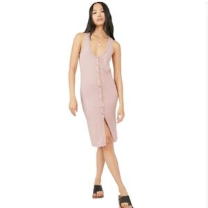 Free People We The Free Gia Longline Ribbed Button Up Vest Tank Top